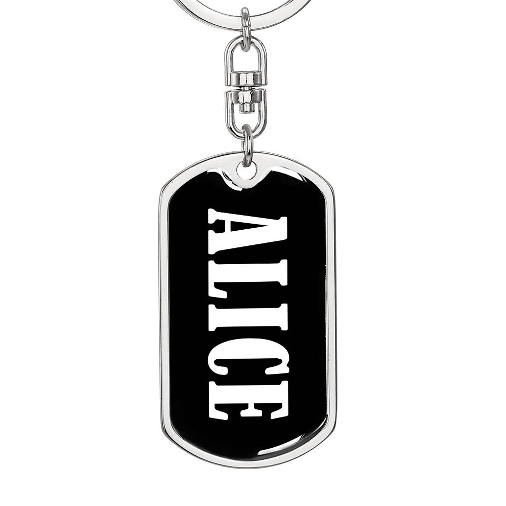 Alice v01w - Luxury Dog Tag Keychain