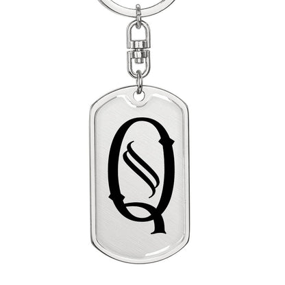 Initial Q v001-11 - Luxury Dog Tag Keychain
