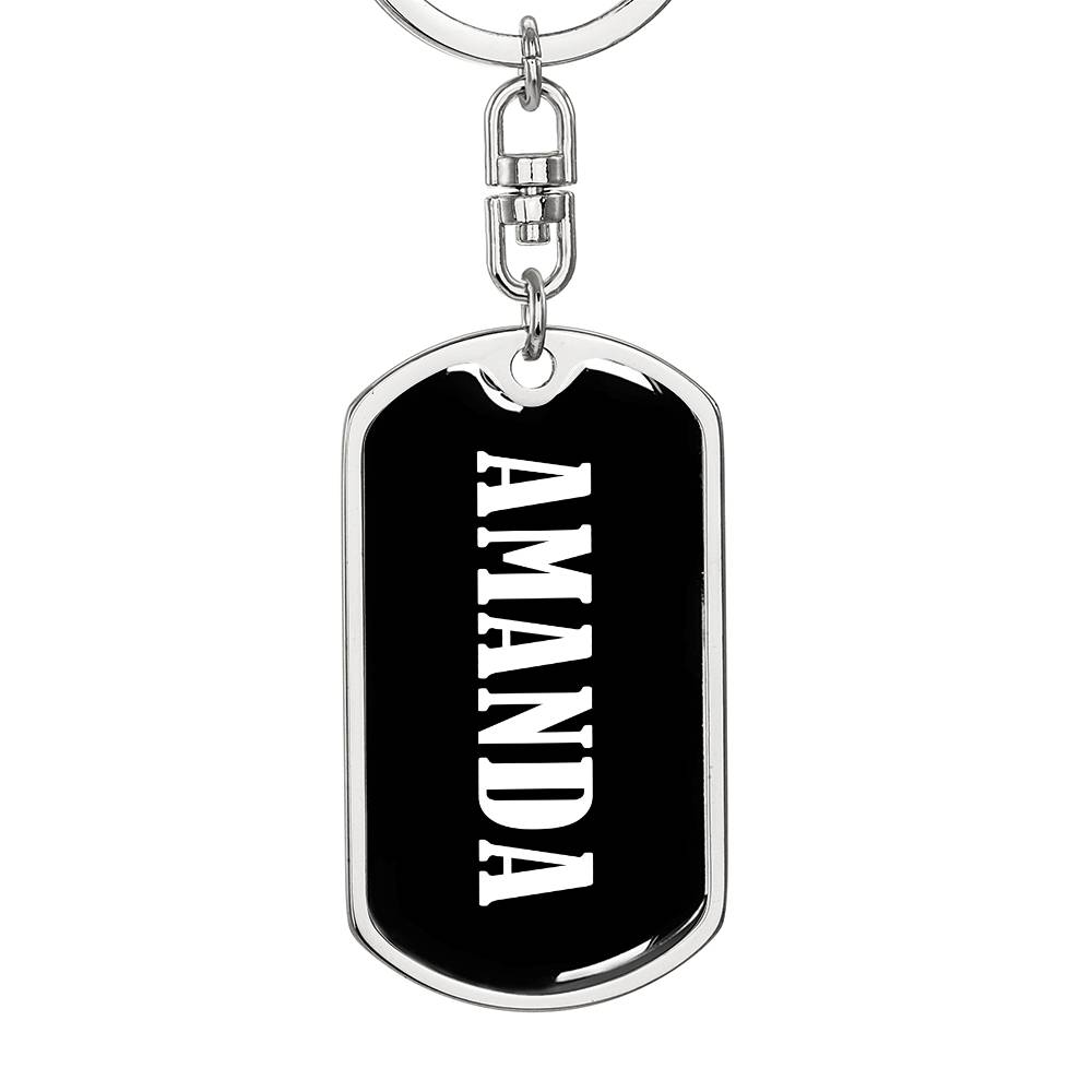 Amanda v01w - Luxury Dog Tag Keychain