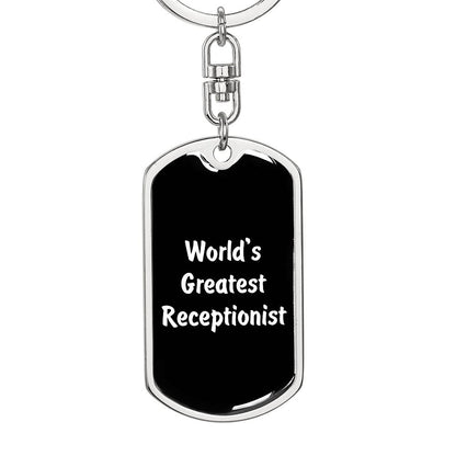 World's Greatest Receptionist v3 - Luxury Dog Tag Keychain