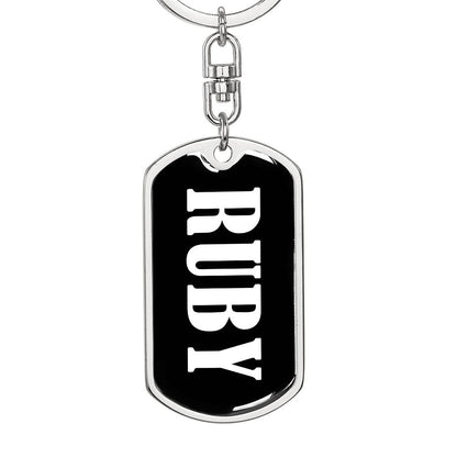 Ruby v01w - Luxury Dog Tag Keychain