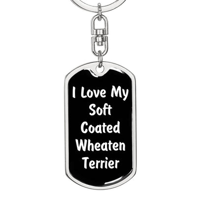 Love My Soft Coated Wheaten Terrier v6 - Luxury Dog Tag Keychain