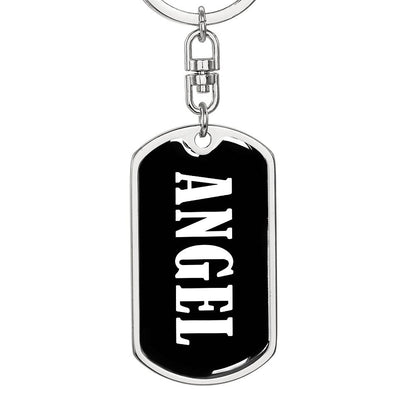 Angel v01w - Luxury Dog Tag Keychain