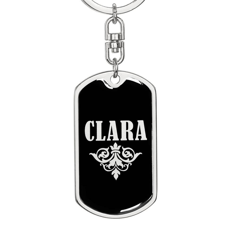 Clara v02a - Luxury Dog Tag Keychain