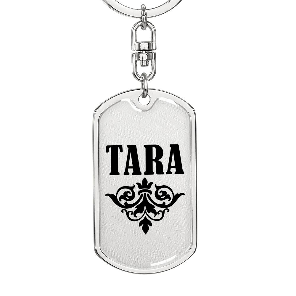 Tara v01a - Luxury Dog Tag Keychain