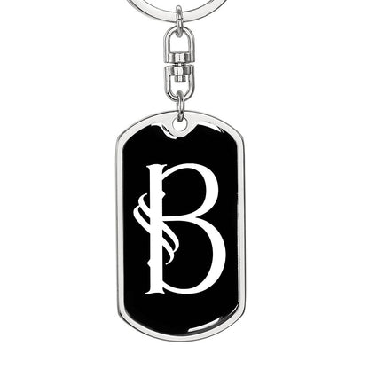 Initial B v001-13 - Luxury Dog Tag Keychain