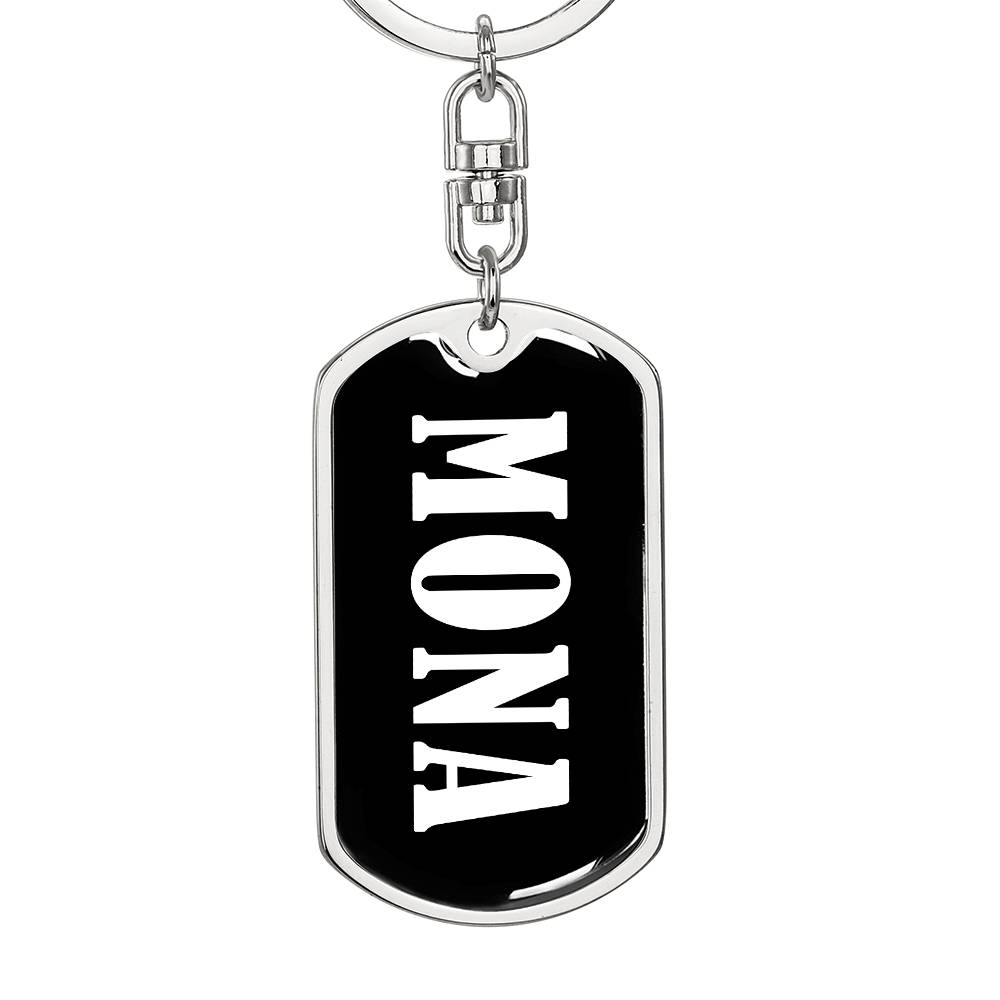 Mona v01w - Luxury Dog Tag Keychain