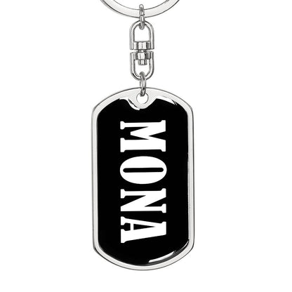 Mona v01w - Luxury Dog Tag Keychain