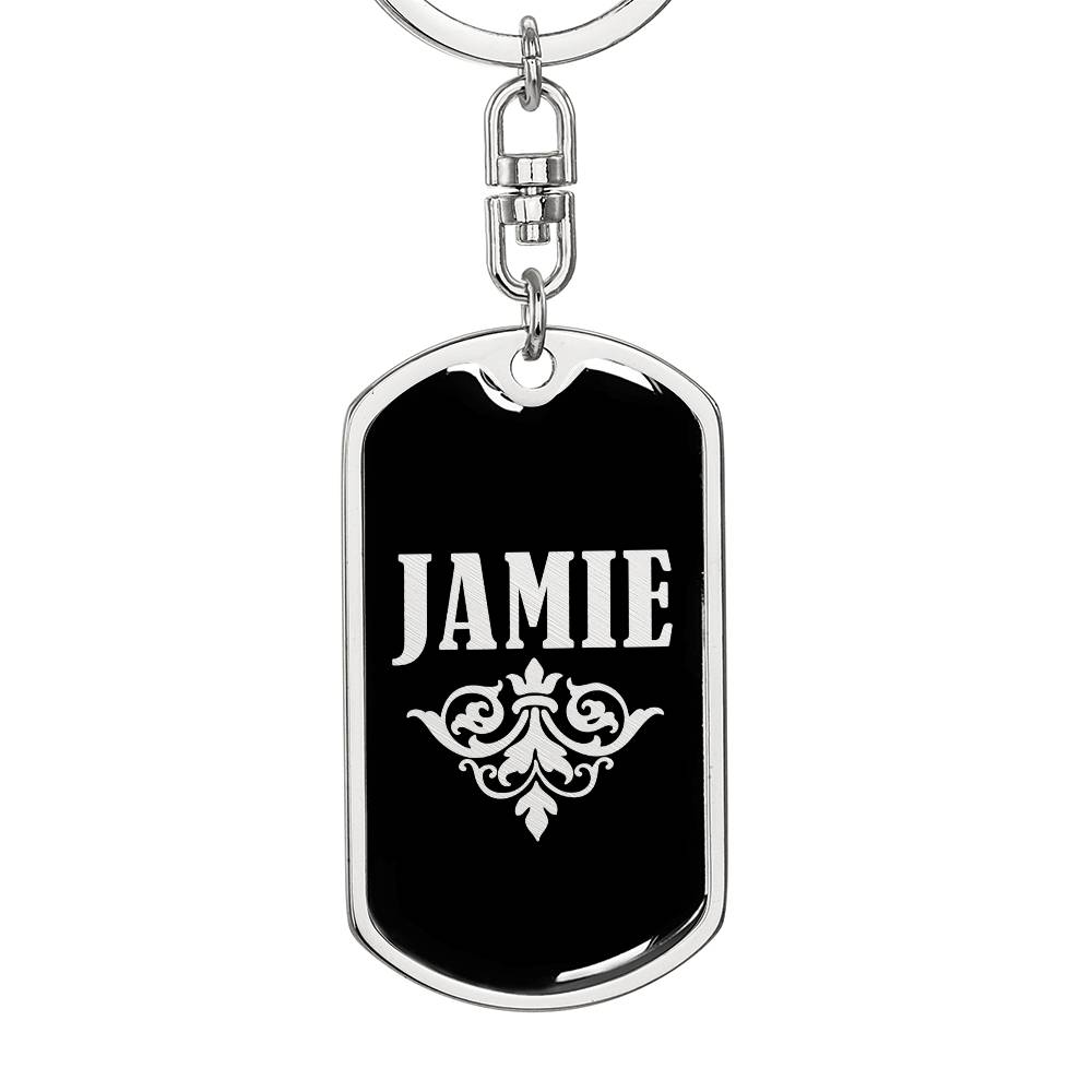 Jamie v02a - Luxury Dog Tag Keychain