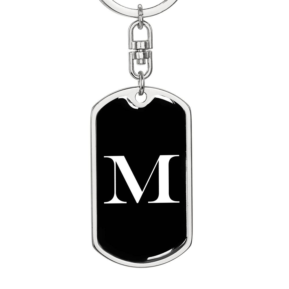 Initial M v3a - Luxury Dog Tag Keychain