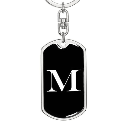 Initial M v3a - Luxury Dog Tag Keychain