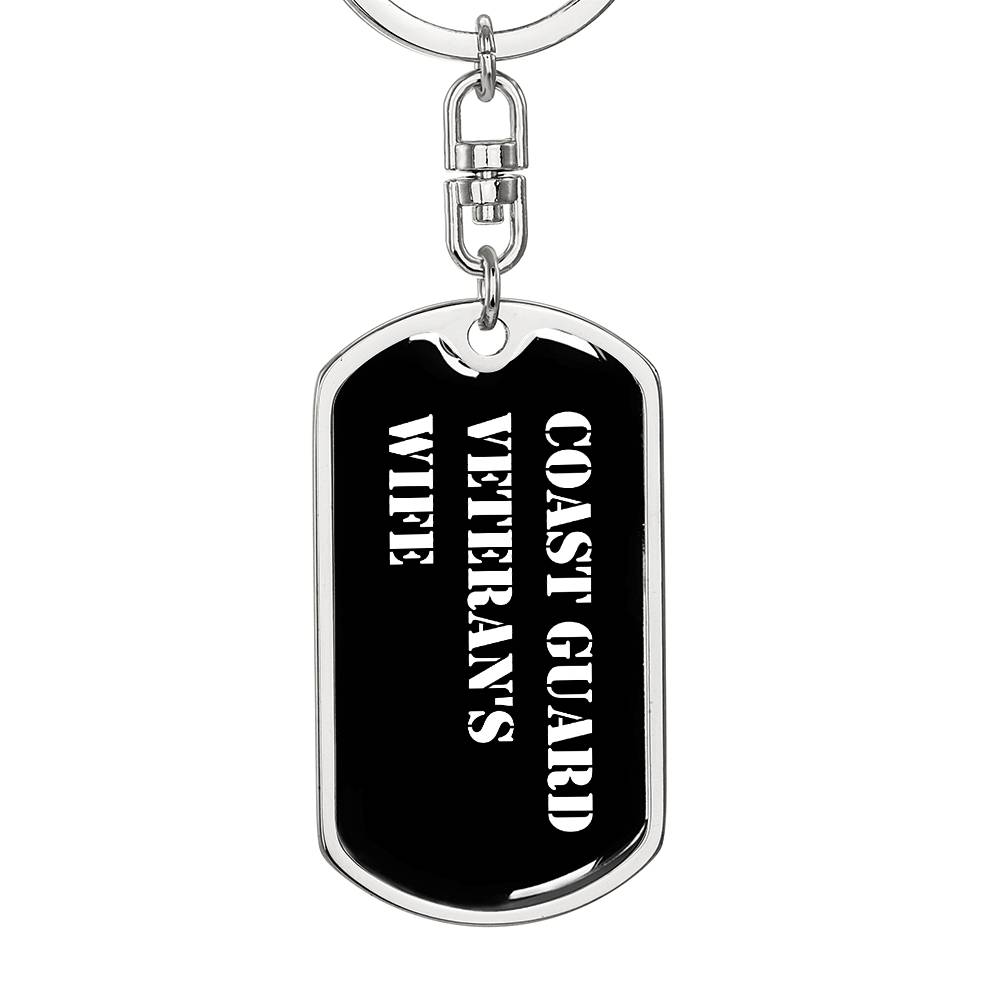 Coast Guard Veteran's Wife v3 - Luxury Dog Tag Keychain