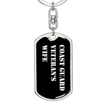 Coast Guard Veteran's Wife v3 - Luxury Dog Tag Keychain