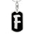 Initial F v2b - Luxury Dog Tag Keychain