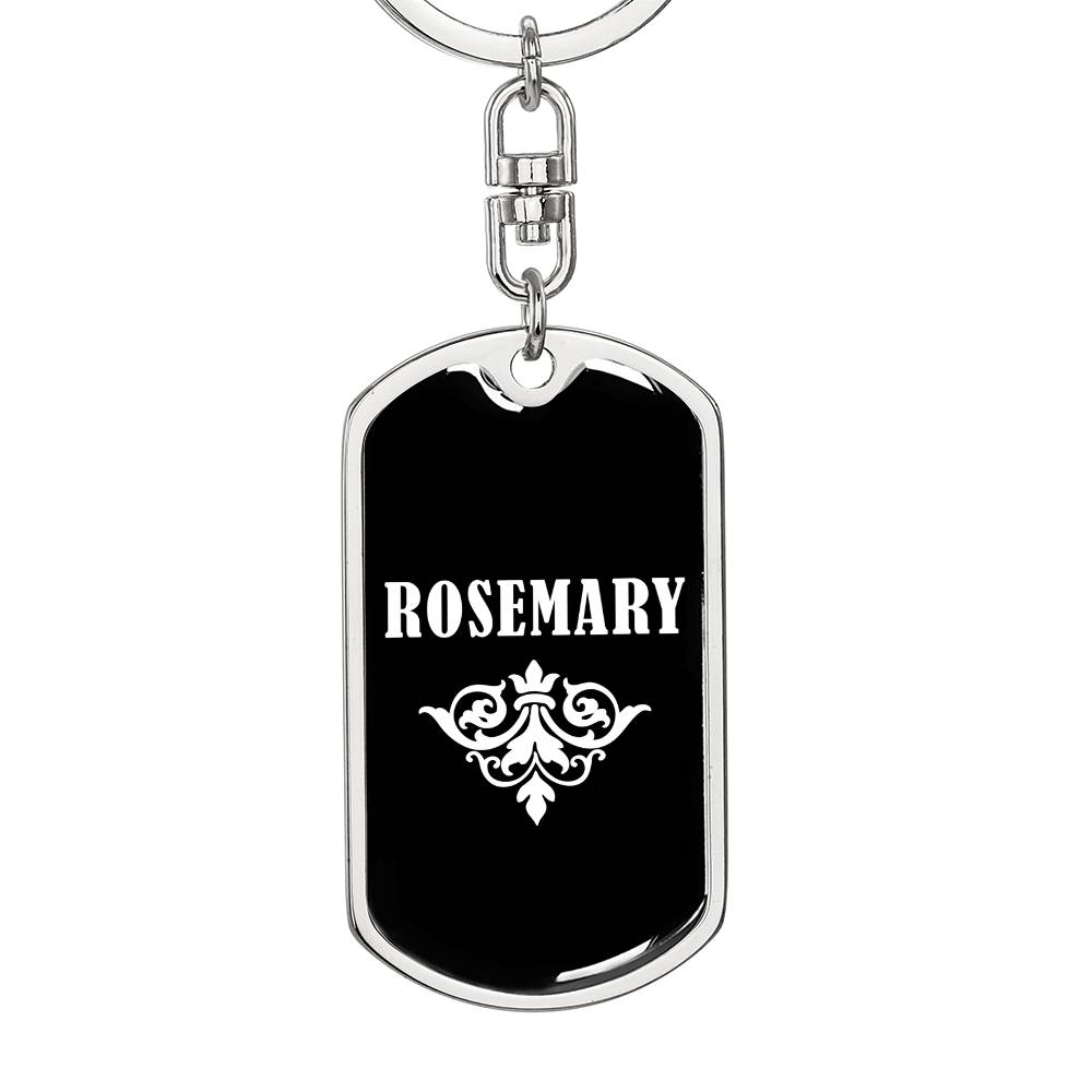 Rosemary v03a - Luxury Dog Tag Keychain