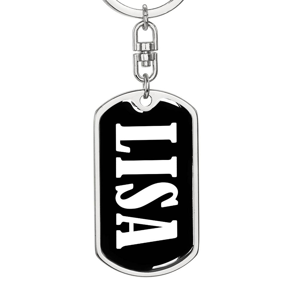 Lisa v01w - Luxury Dog Tag Keychain