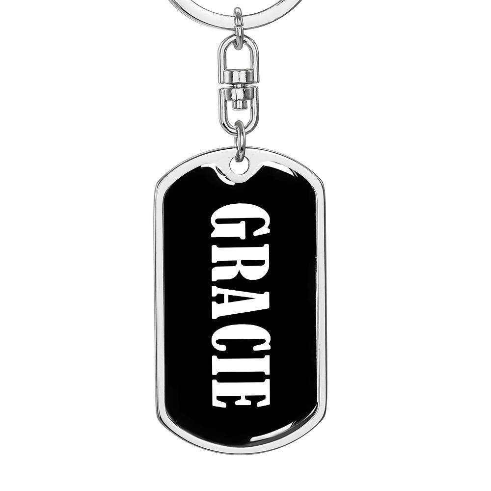 Gracie v03 - Luxury Dog Tag Keychain