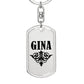 Gina v01a - Luxury Dog Tag Keychain