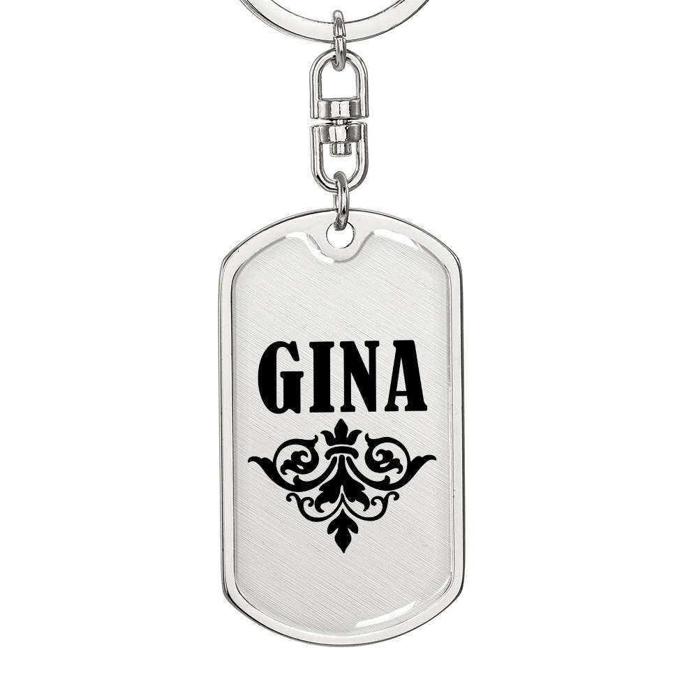 Gina v01a - Luxury Dog Tag Keychain