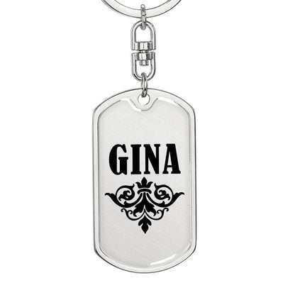 Gina v01a - Luxury Dog Tag Keychain