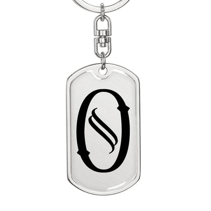 Initial O v001-11 - Luxury Dog Tag Keychain