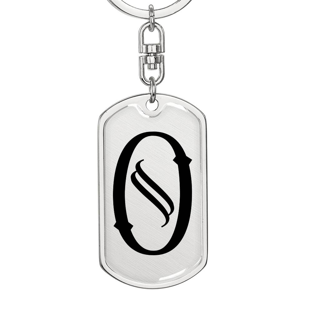 Initial O v001-11 - Luxury Dog Tag Keychain