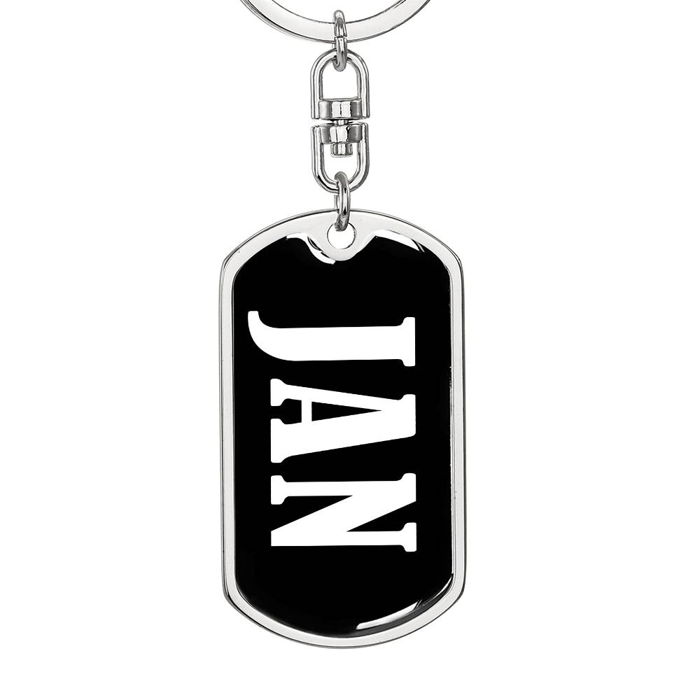 Jan v01w - Luxury Dog Tag Keychain