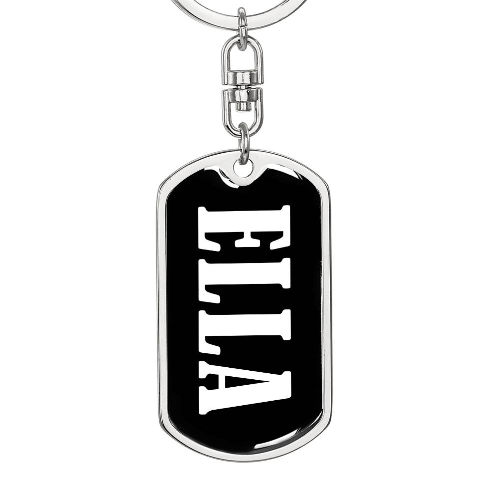 Ella v01w - Luxury Dog Tag Keychain