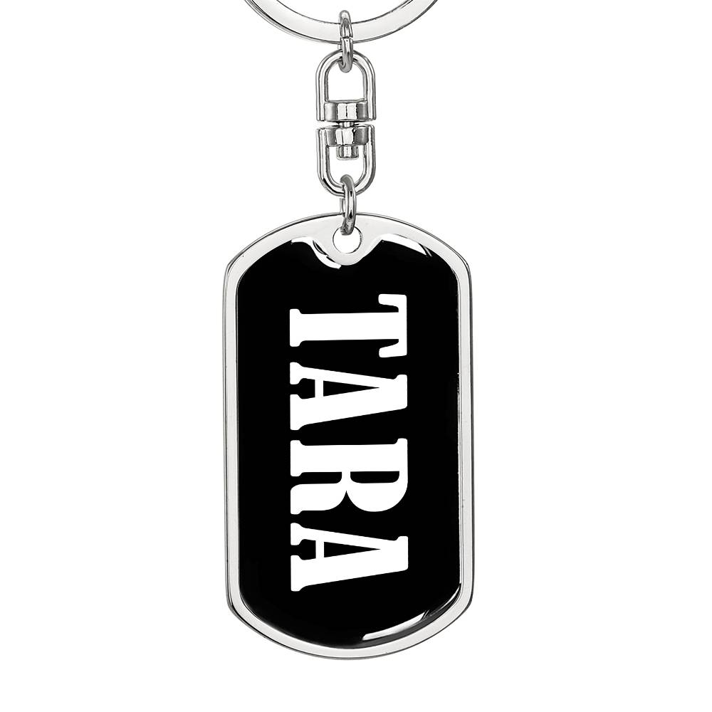 Tara v01w - Luxury Dog Tag Keychain