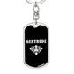 Gertrude v03a - Luxury Dog Tag Keychain