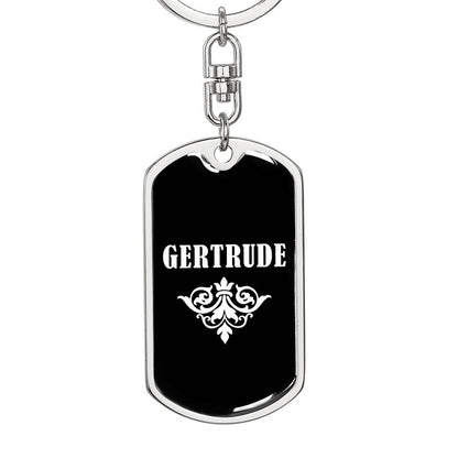 Gertrude v03a - Luxury Dog Tag Keychain