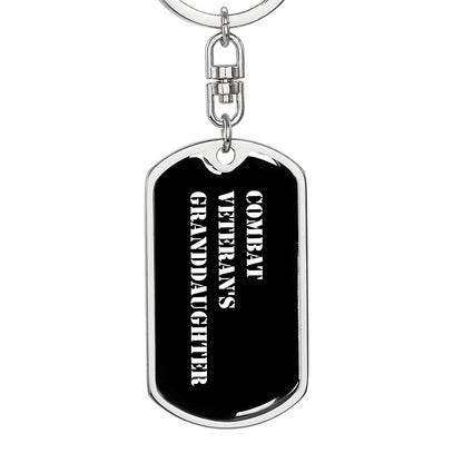 Combat Veteran's Granddaughter v3 - Luxury Dog Tag Keychain