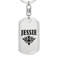 Jessie v01a - Luxury Dog Tag Keychain