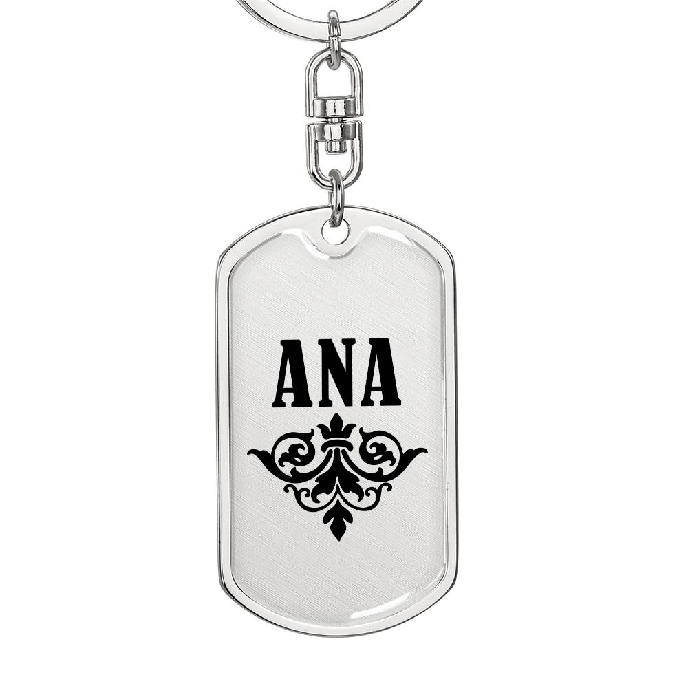 Ana v01a - Luxury Dog Tag Keychain