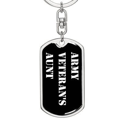 Army Veteran's Aunt v3 - Luxury Dog Tag Keychain