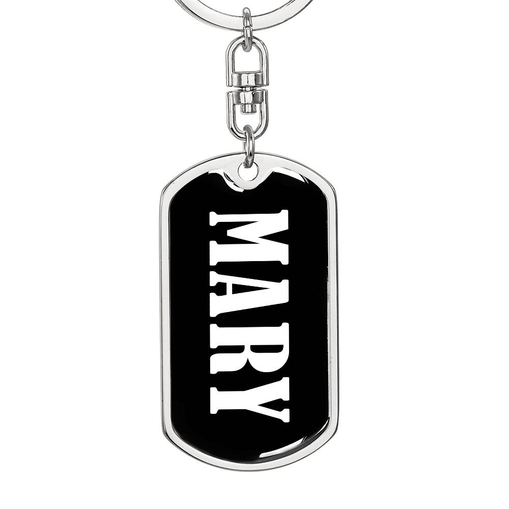 Mary v01w - Luxury Dog Tag Keychain