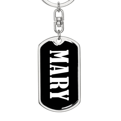 Mary v01w - Luxury Dog Tag Keychain