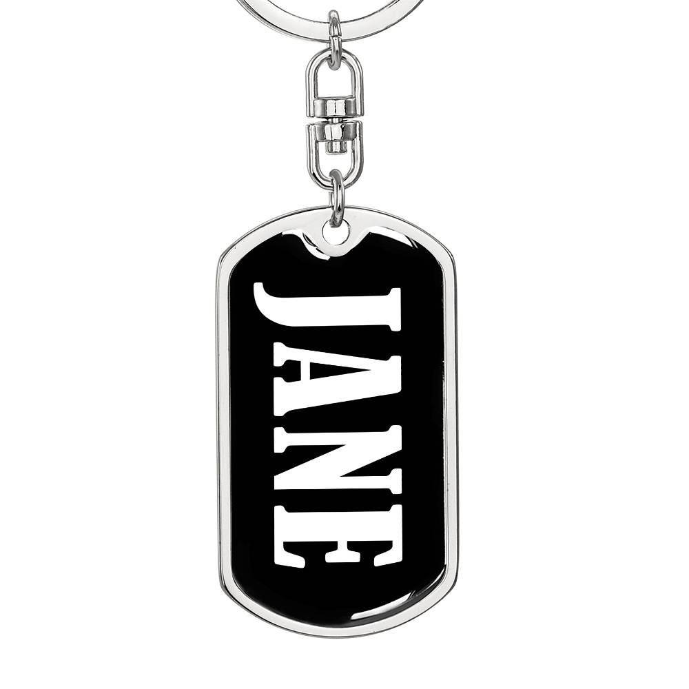 Jane v01w - Luxury Dog Tag Keychain