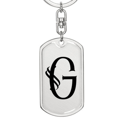 Initial G v001-11 - Luxury Dog Tag Keychain