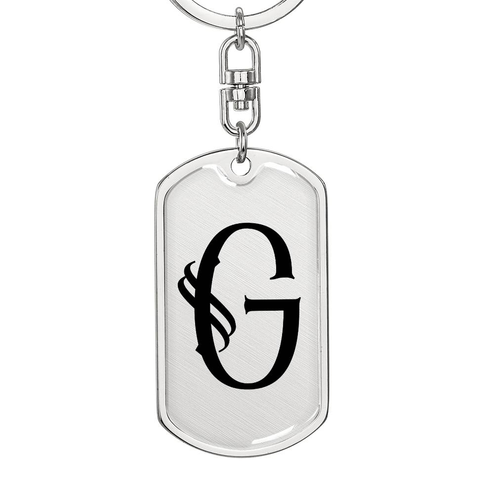 Initial G v001-11 - Luxury Dog Tag Keychain