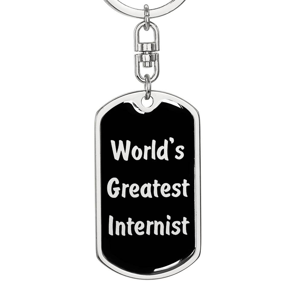 World's Greatest Internist v2 - Luxury Dog Tag Keychain