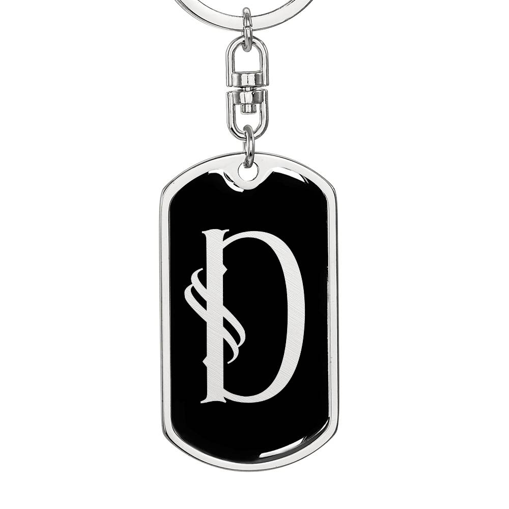Initial D v001-12 - Luxury Dog Tag Keychain
