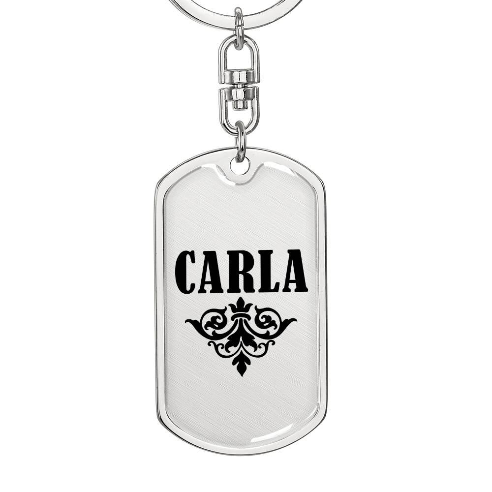 Carla v01a - Luxury Dog Tag Keychain