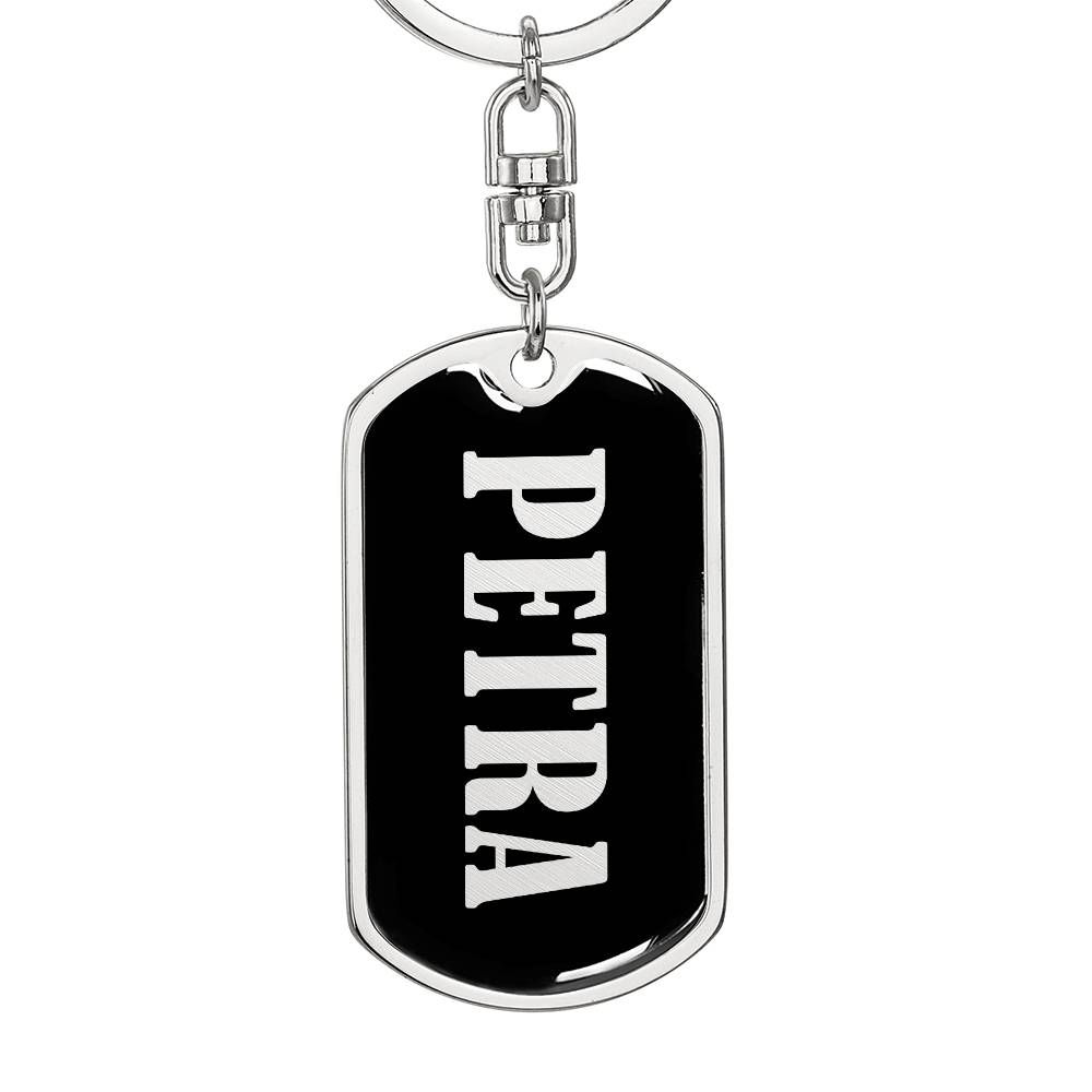 Petra v02 - Luxury Dog Tag Keychain