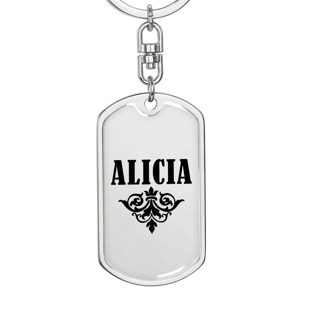 Alicia v01a - Luxury Dog Tag Keychain