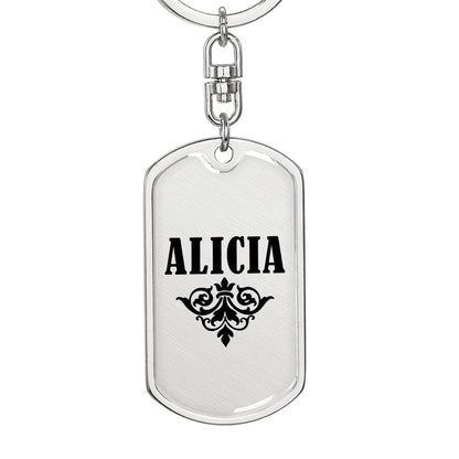 Alicia v01a - Luxury Dog Tag Keychain
