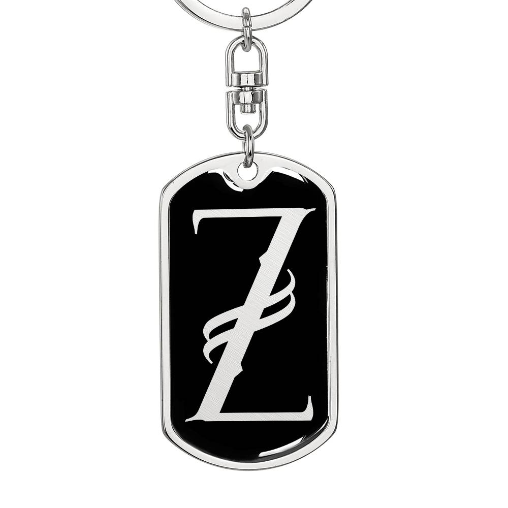 Initial Z v001-12 - Luxury Dog Tag Keychain