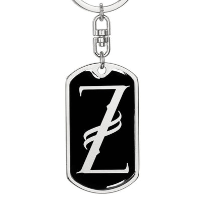 Initial Z v001-12 - Luxury Dog Tag Keychain
