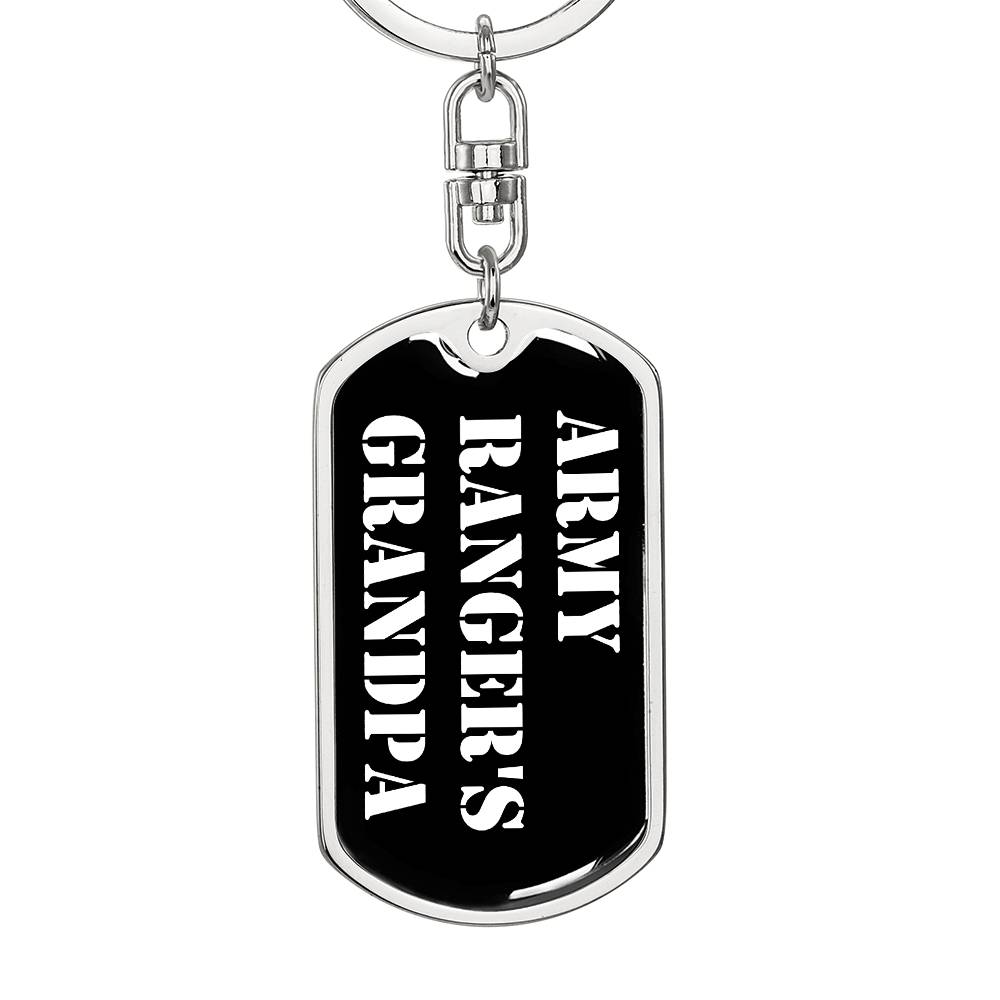 Army Ranger's Grandpa v3 - Luxury Dog Tag Keychain