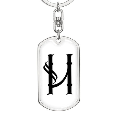 Initial H v001-14 - Luxury Dog Tag Keychain